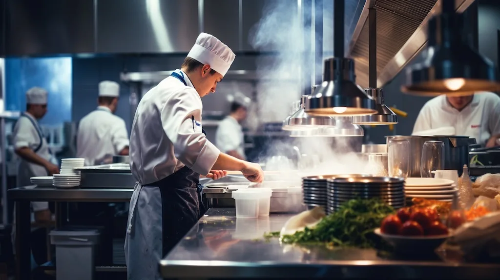 Cuisine professionnelle, briagede de chefs en action