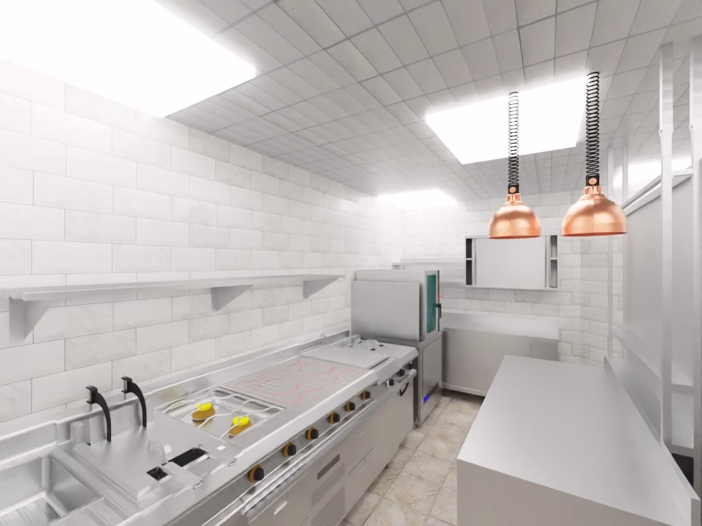 agencement restaurant plan 3D fomma